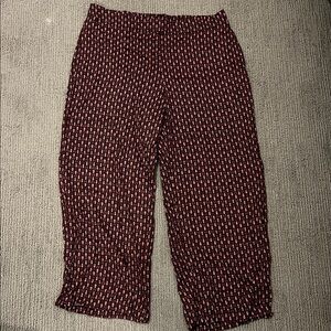 Old Navy Brown and Red Patterned Pants